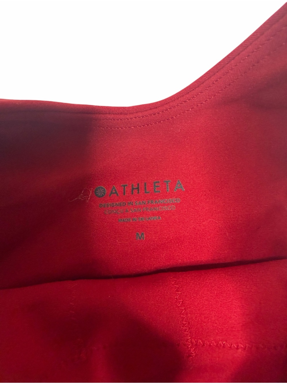 Athleta Conscious Crop Bra Tank Top Red Women’s Size Medium Built-In Bra - Picture 4 of 4
